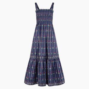 Hill House Home The Anjuli Nap Dress - Navy Trailing Fern Size XXS